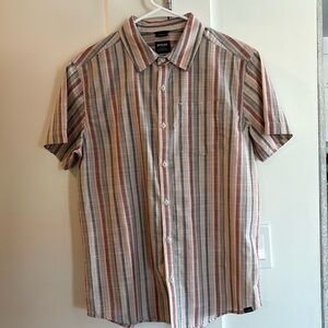 PrAna short sleeved striped shirt - men's size S